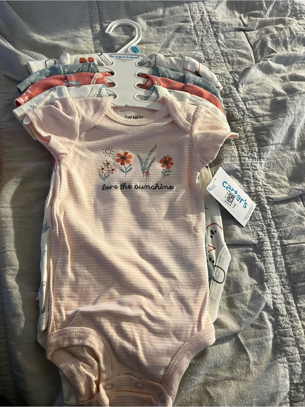 NWT Carter's Baby Girls' Pink 'Love the Sunshine' One-Piece Bodysuit (3-Pack) 6m